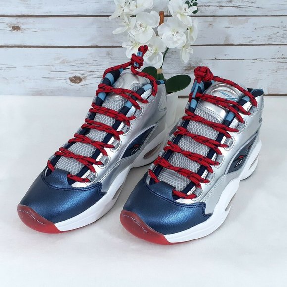 Reebok Question Mid Iverson x Harden Silver Top Lace Up Basketball